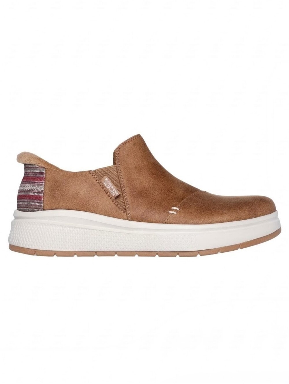 Skechers Slip‑Ins Skip Cute Wave Chestnut Pleather Cozy Sneakers Sz 10